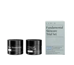 Lumin Mens Charcoal Face Wash and Moisturizing Balm Set for Dry Skin